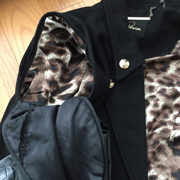 Sam Edelman Mixed Media Wool Leather Jacket - Picture 9 of 11